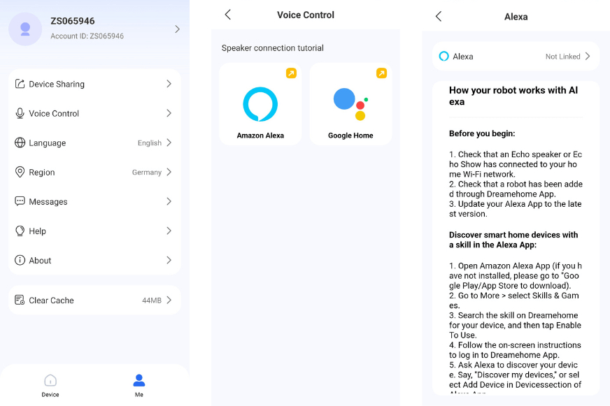 Instructions for activating the voice assistant of the Dreame L10s Ultra can be seen.